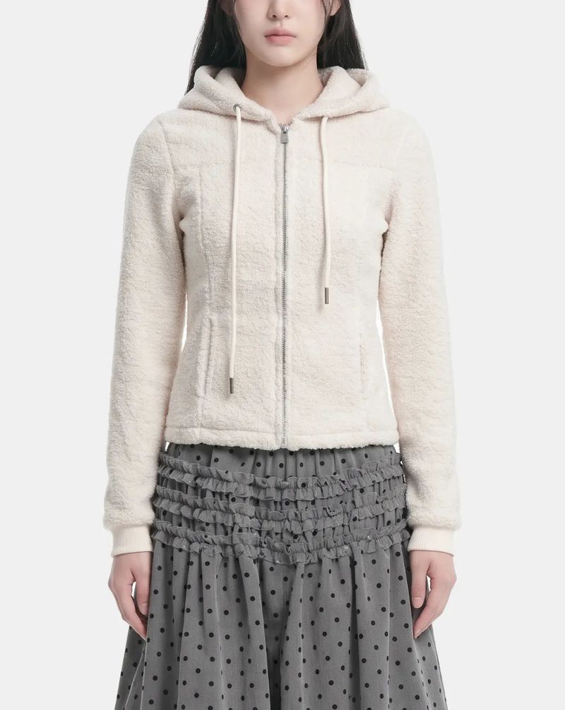 Cozy Boucle Hood Zip-Up