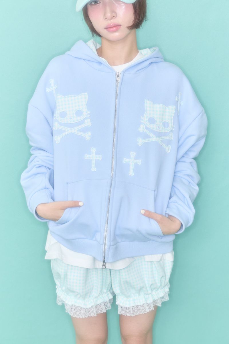 SHAKIRI（シャキリ）の「KIRI SKULL PATCH HOODIE (BLUE)（Tops）」