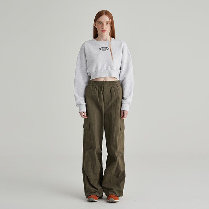 WHITE ATHR CROP SWEATSHIRT