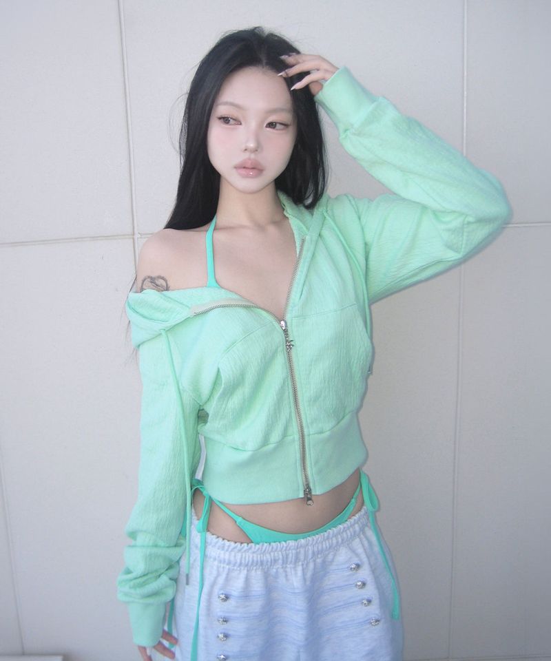 meego(ミーゴ)の「rabbit sorbet zip-up (3colors)(Tops)」