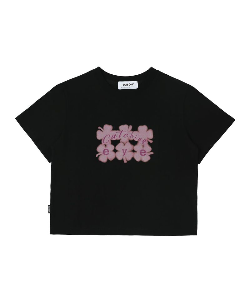 Catching Eye Crop T-Shirt in Black