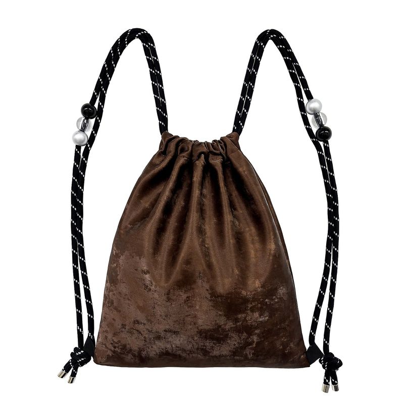 Silver Flower Gym Sack [Brown]