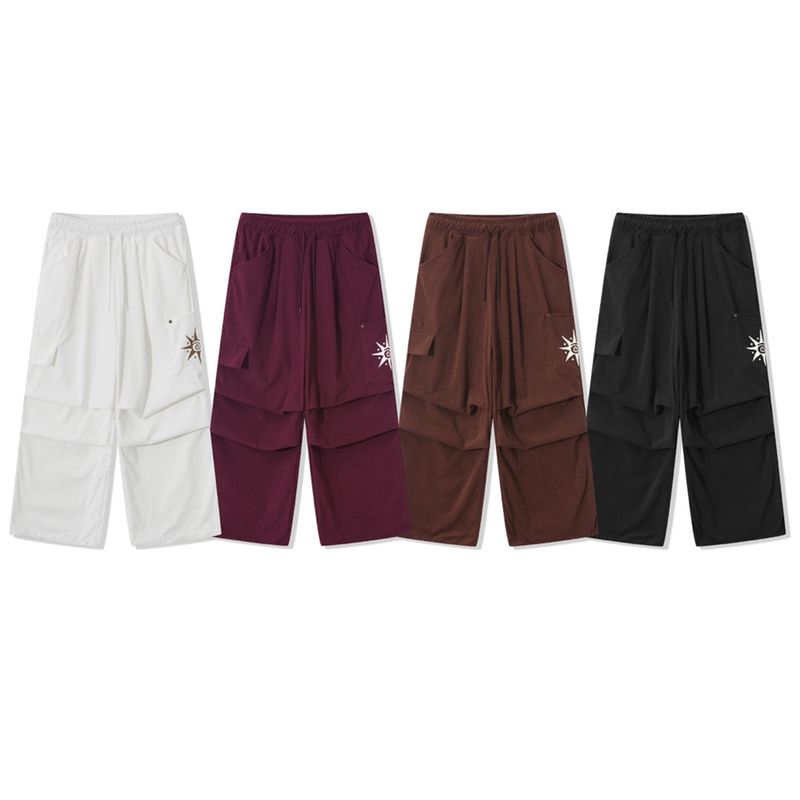 Wide-Leg Corduroy Rivet Pants