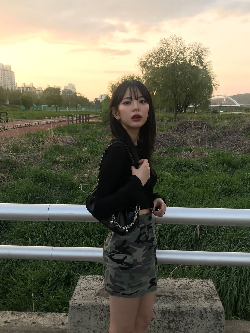 Military cargo mini skirt