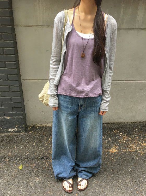 クニビサマーリブ長袖カーディガン