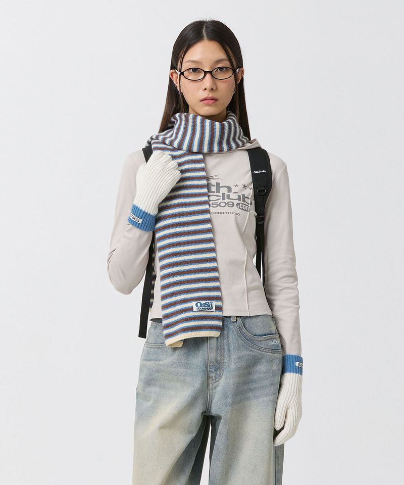 Odsd Stripe Knit Muffler - 6COLOR