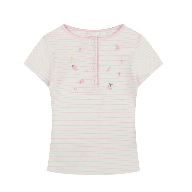 Cozy&Kitsch(コージーアンドキッチ)の「Luma Fine Stripe Slim Tee(Tops)」