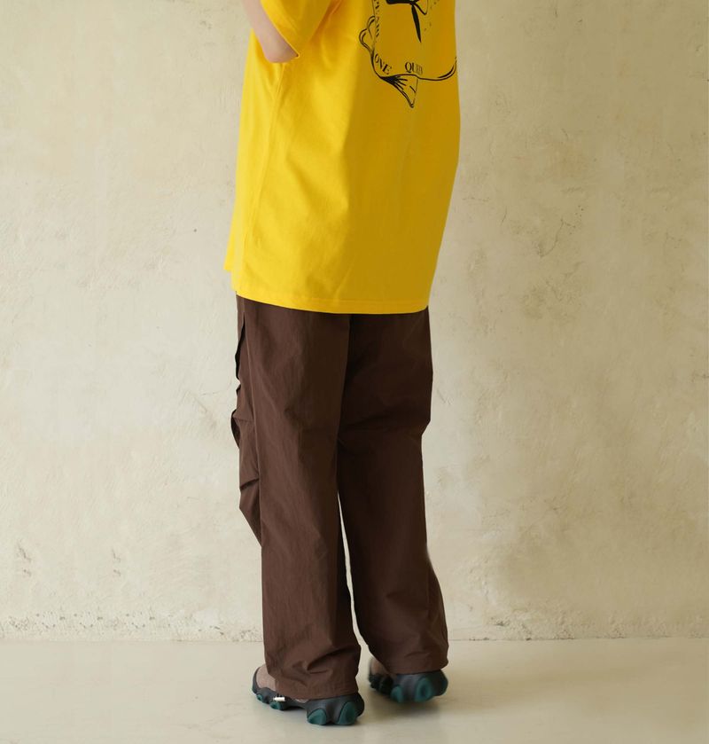 Brown Slit Nylon Pants