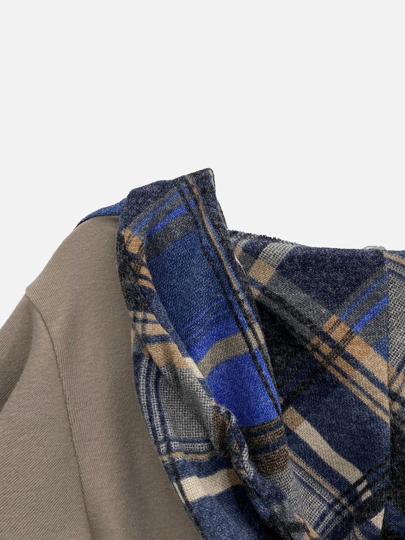 Mode Slim Fit Check Pattern Hoodie (2c)