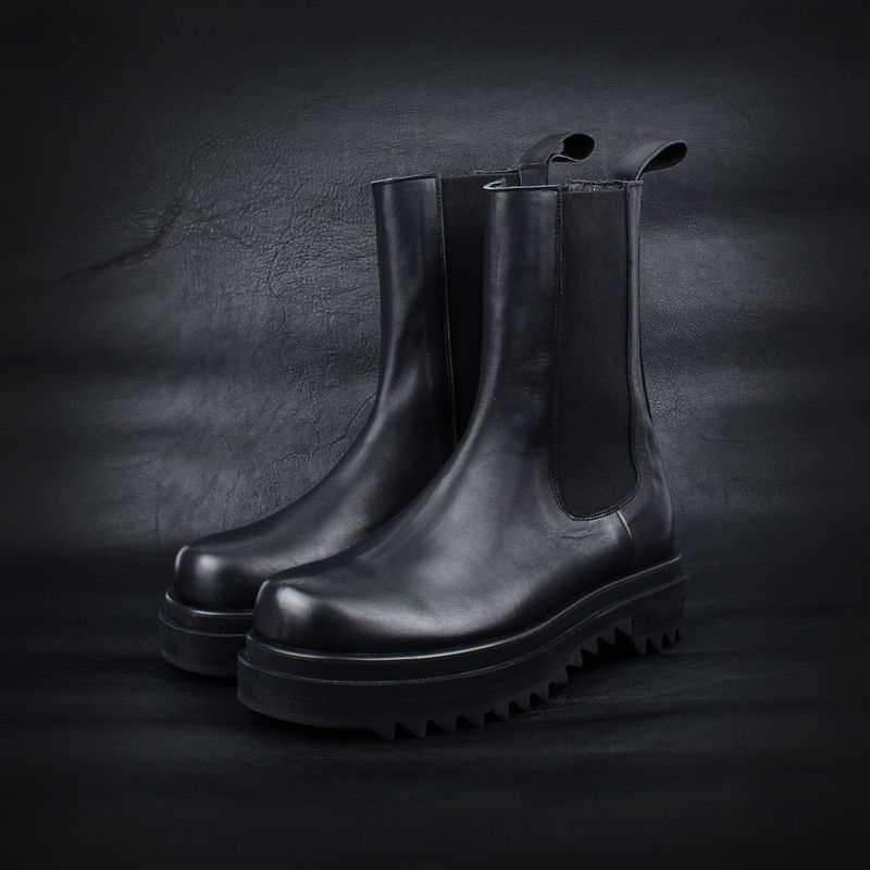 DAVID STONE WAVE SHARK SOLE HI-CHELSEA BOOTS