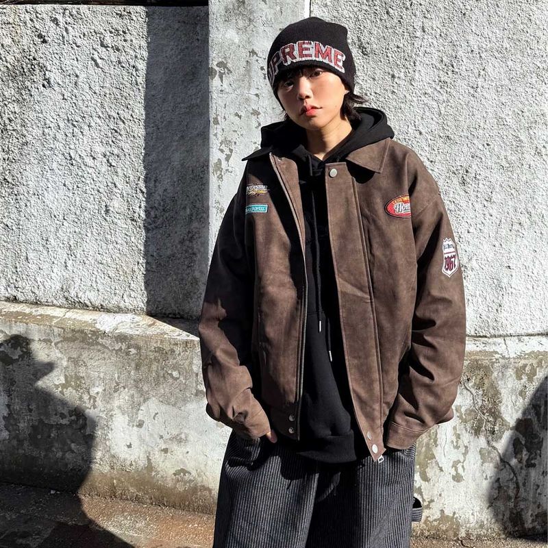 HundoP(ハンドピー)の「Oversized Vintage Patch Leather Jacket(Jackets/Outerwear)」