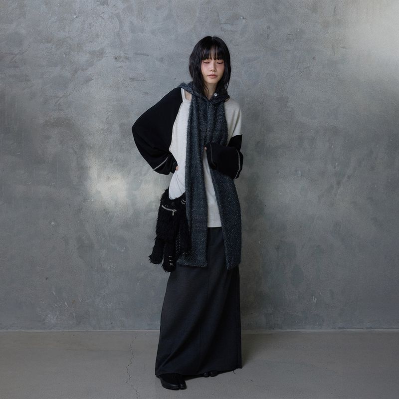 DOUBLE WAIST MAXI SKIRT