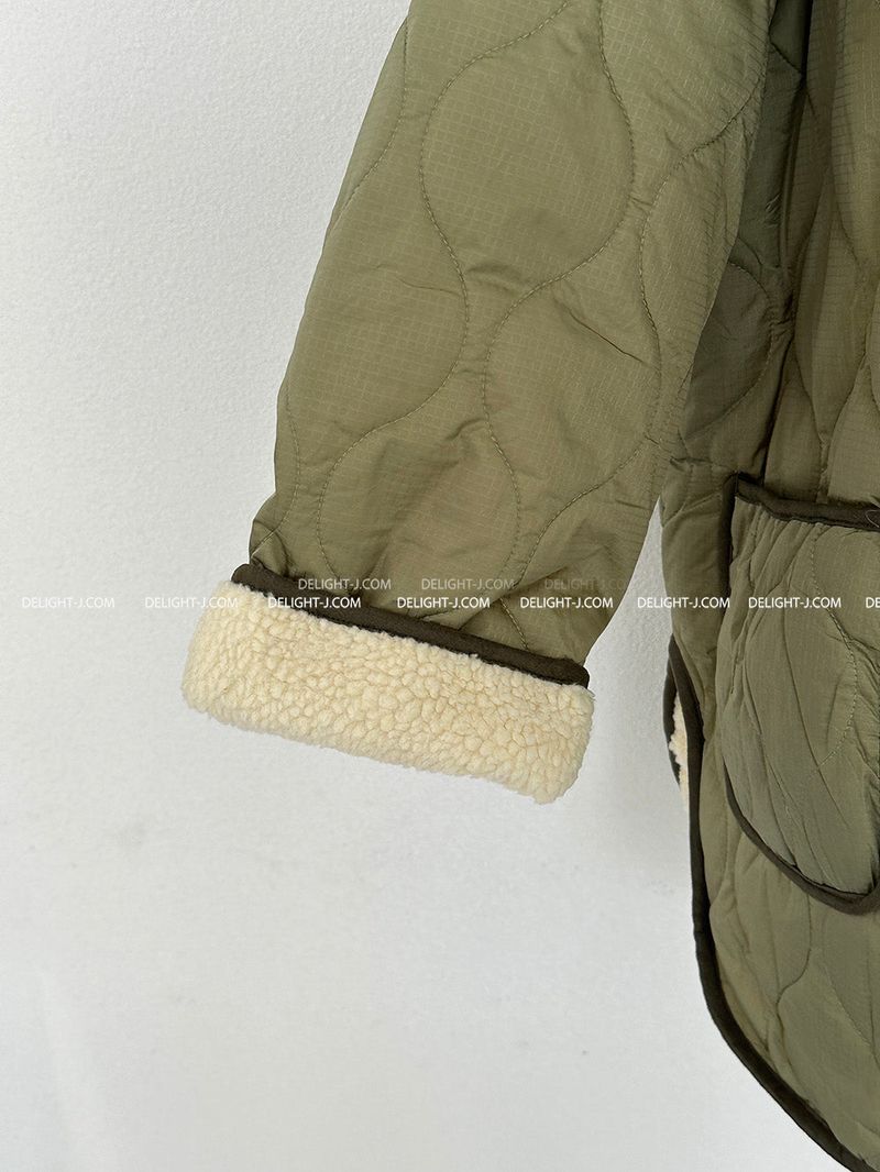 a quilted padded jacket with wool