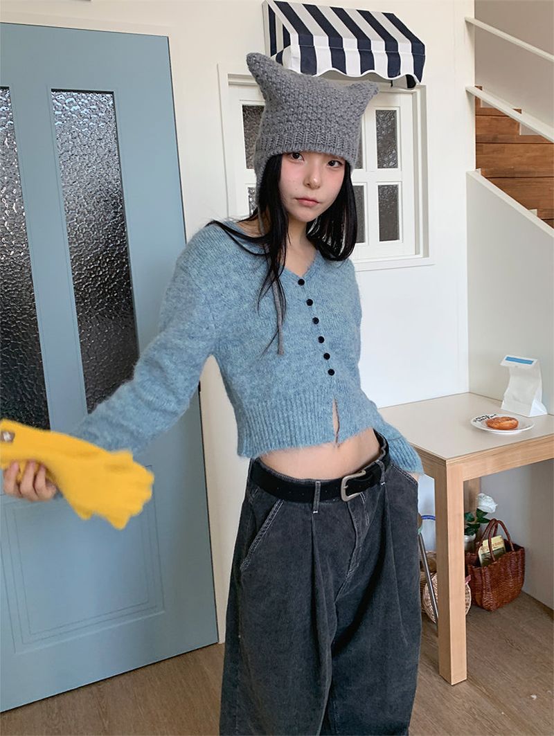 ボカシミックスニッティングカーディガン