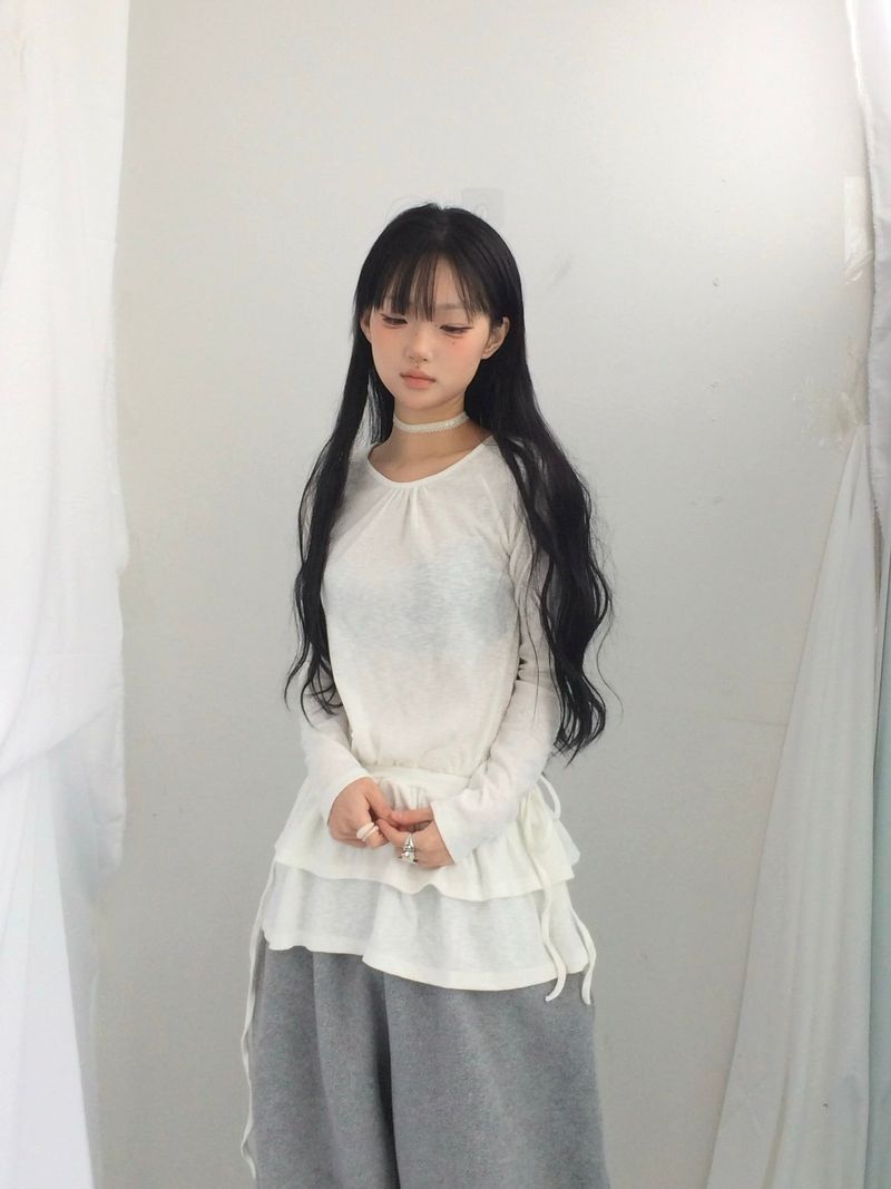 side strap frill dress