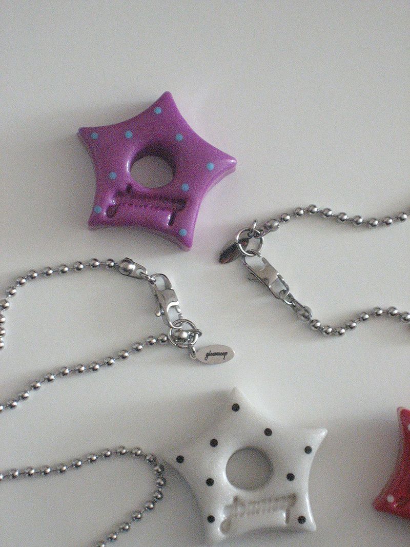gleaming star dot necklace [purple]