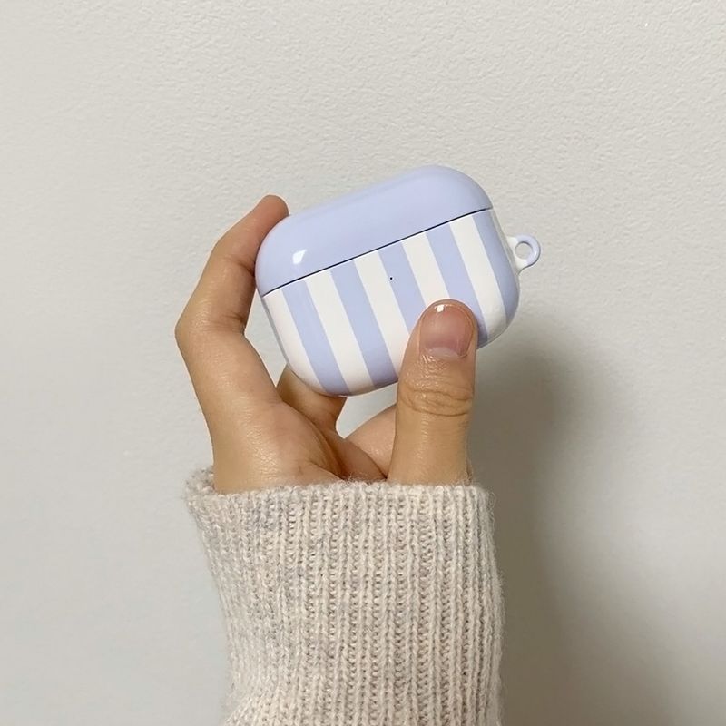 Striped Glossy AirPods Case (Light Purple)