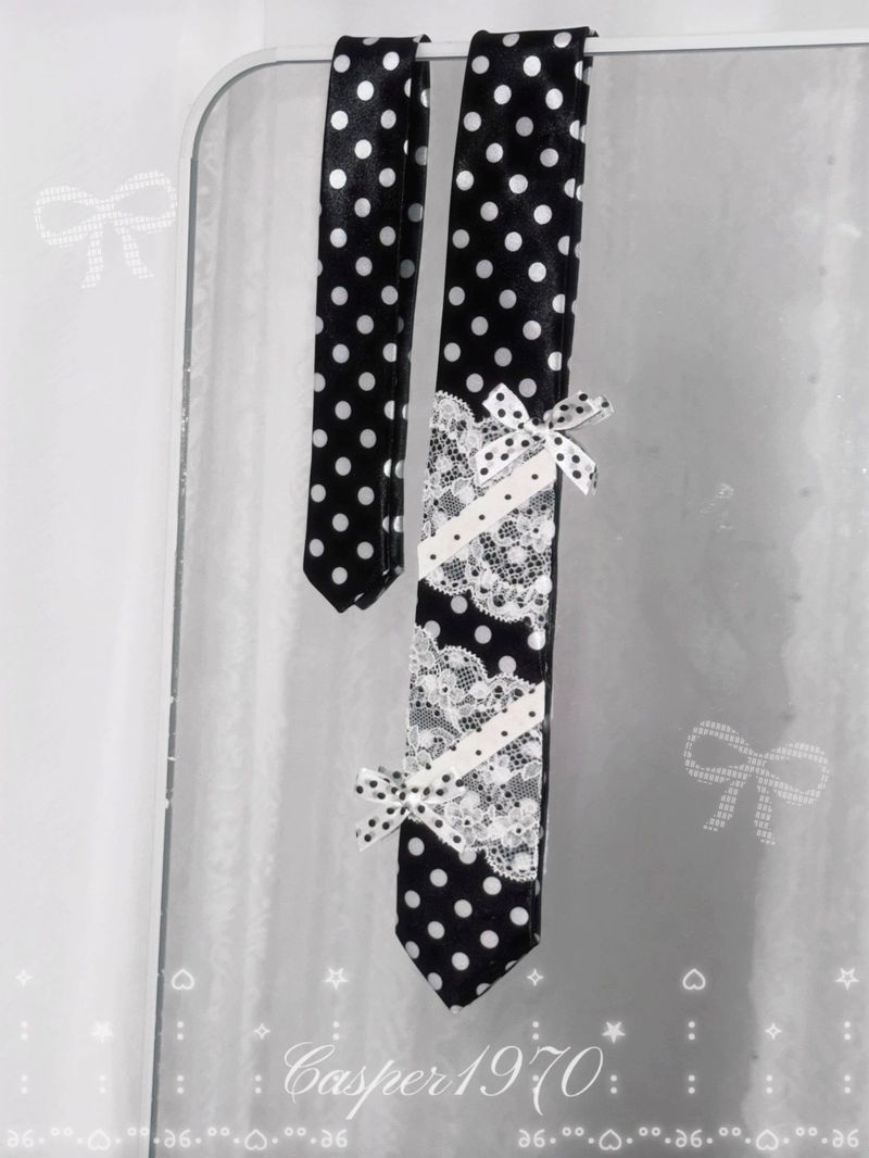Polka Dot Lace Necktie