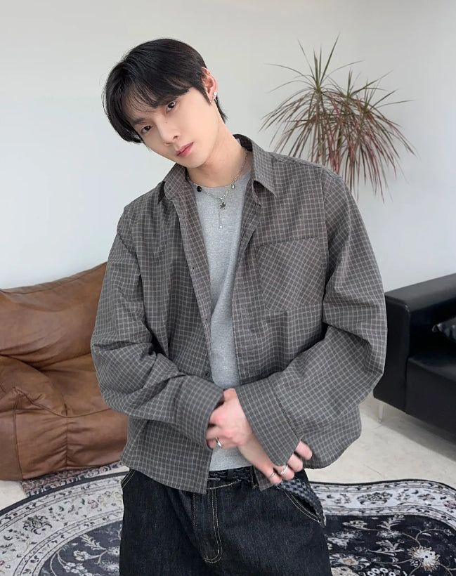 SATIIIZ（サティーズ）の「Tiar Crop Check Shirt（Tops）」