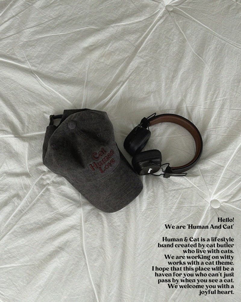 CAT HUMAN LOVE PIGMENT BALL CAP_BROWN