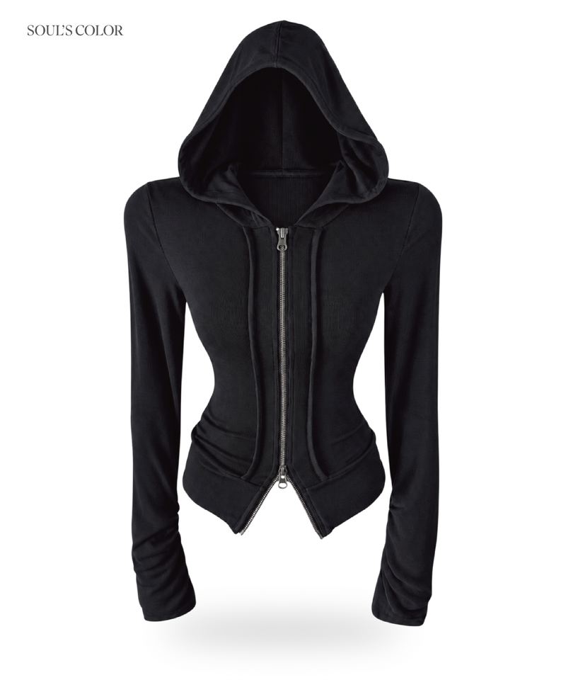 Miu Slim Hood Zip Up (3color)