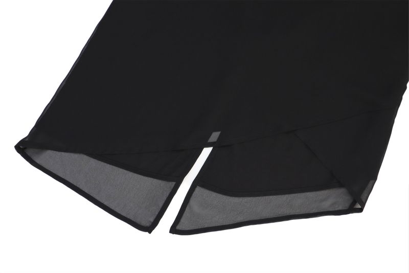  Lisha wrap long skirt (black)
