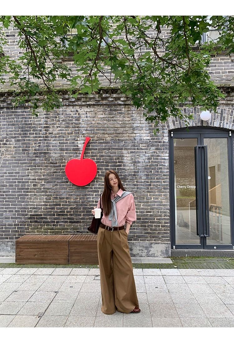 Super Pintuck Wide Cotton Pants
