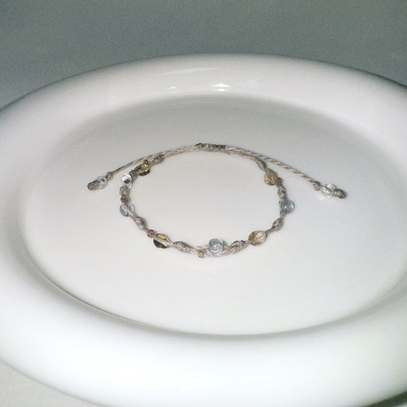 white lotus knot bracelet