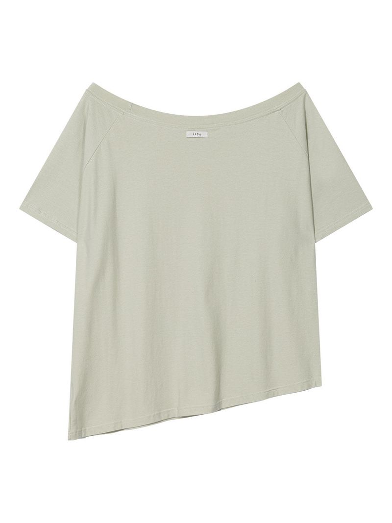 UNBALANCE BUTTON SHOULDER TOP(GREEN)