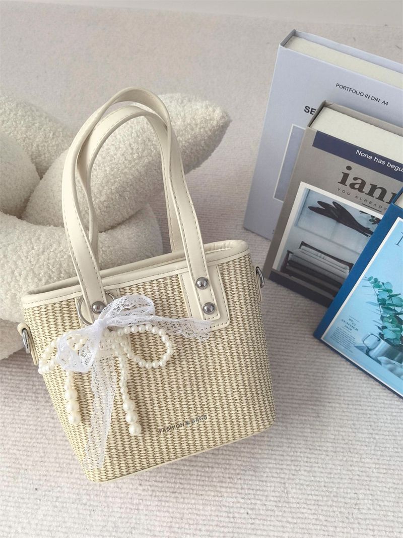 Vacation Straw Rattan Beach Holiday Bucket Bag