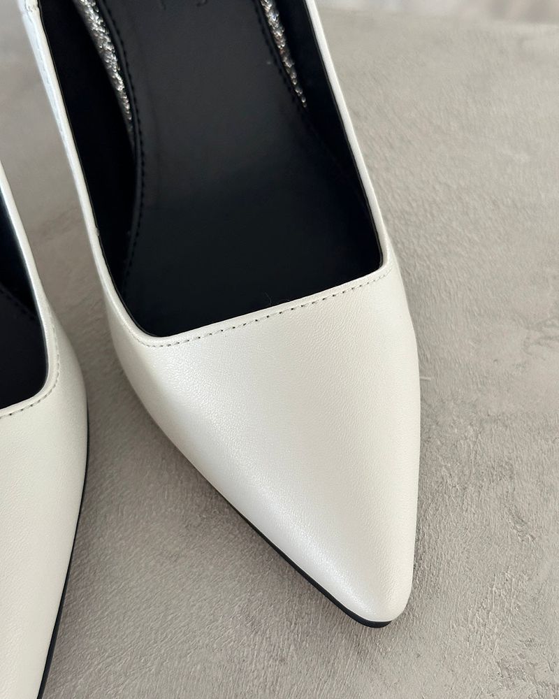 Silver-grooved Stelleto high heels