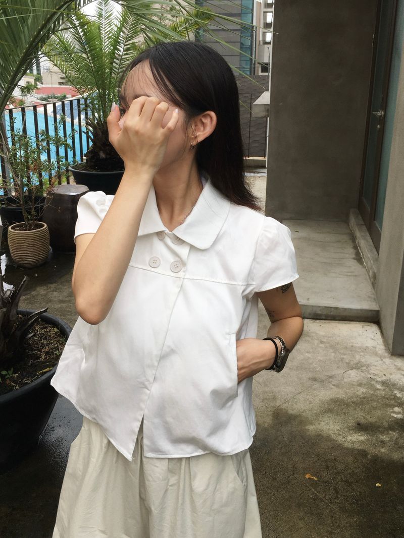 Moment button collar blouse (2c)