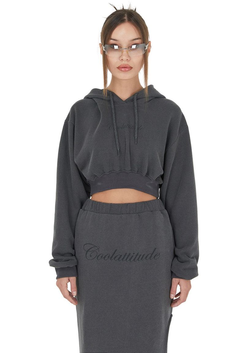 [ISK001-4] COOL ATTITUDE SLIT SKIRT CHARCOAL