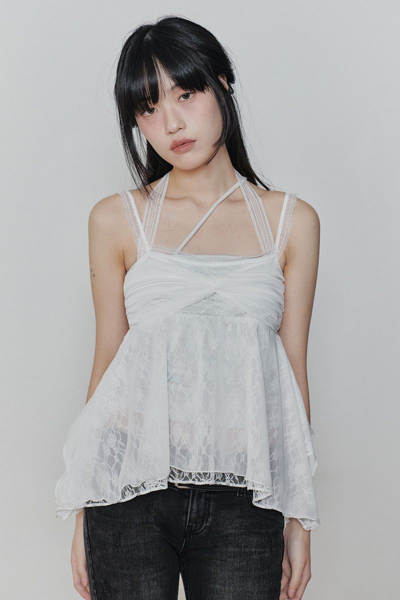 ROSE SHIRRING TOP white