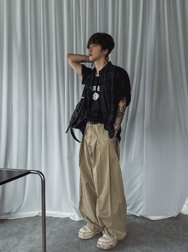 Prolly Check Roll-up Short Sleeve Shirt