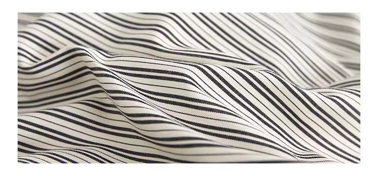Stripe collared shirt layered T-shirt