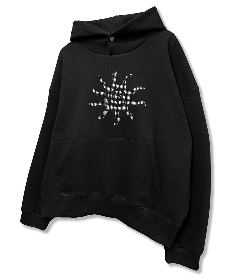 DAMISH（ダミッシュ）の「Crystal Sun Hotfix Hoodie_Black（Tops）」