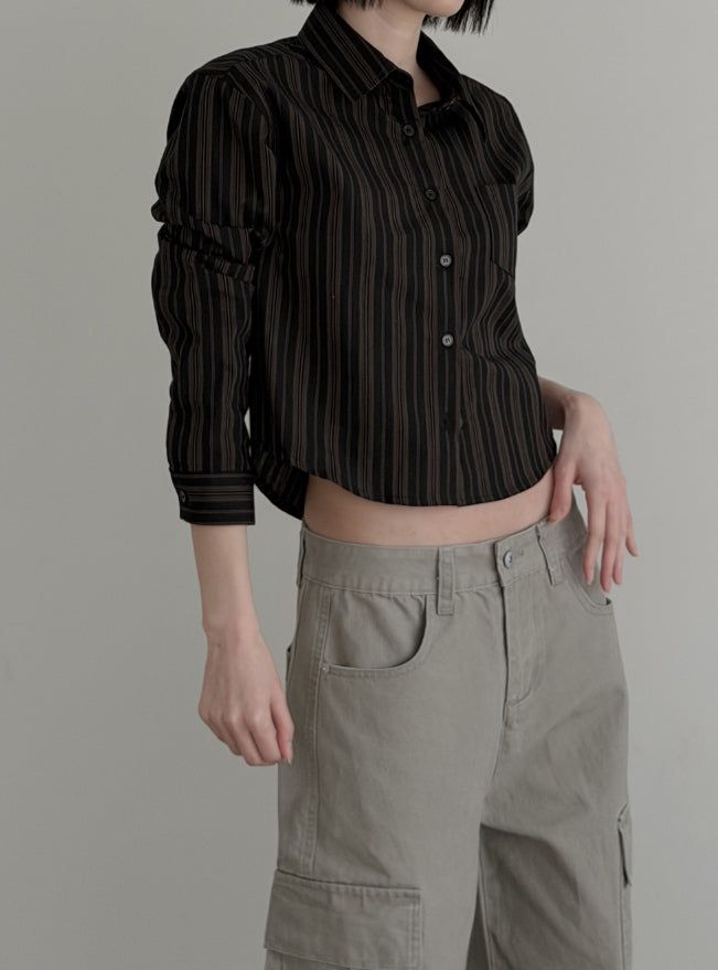 Hettie Striped Crop Shirt
