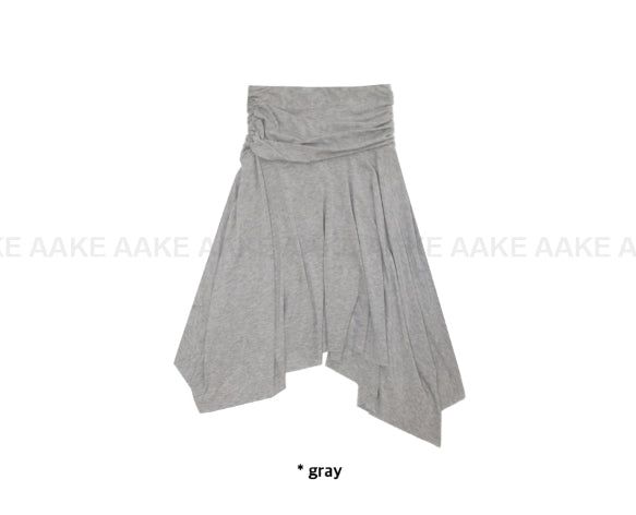 SHIRRING UNBALANCE SKIRT