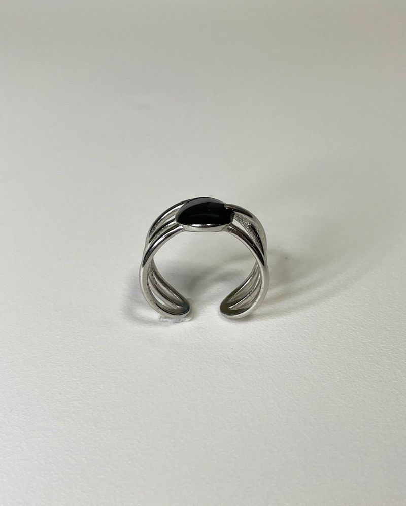 twist onyx ring (925silver)