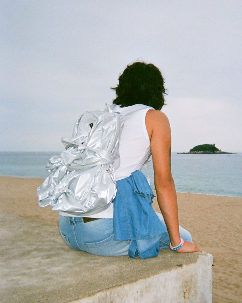 Knotted Backpack (Glossy-Silver)