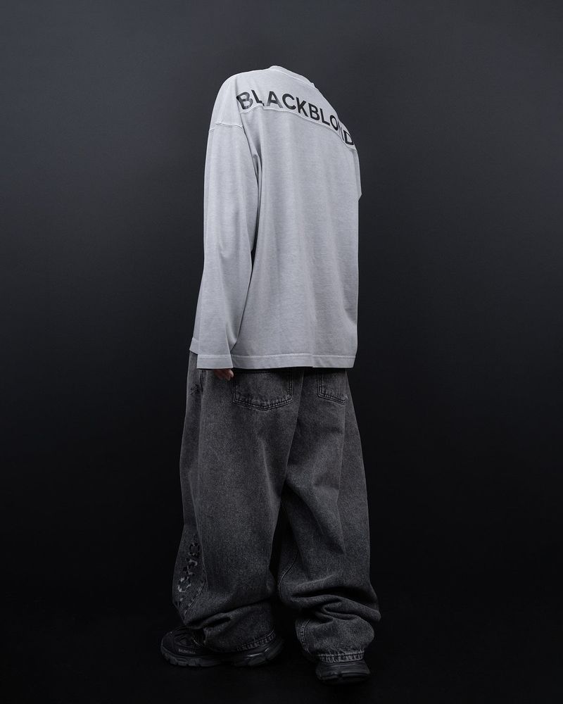 BBD Hidden Slogan Pigment Long T-Shirt (Gray)
