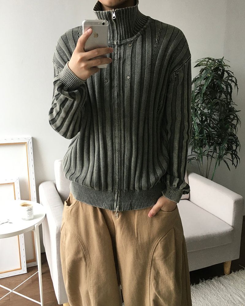 Nex Pigment Knit Zip-up