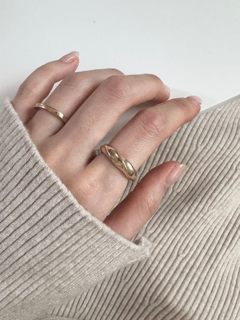 [5 set] Bold Twist Ring Set 