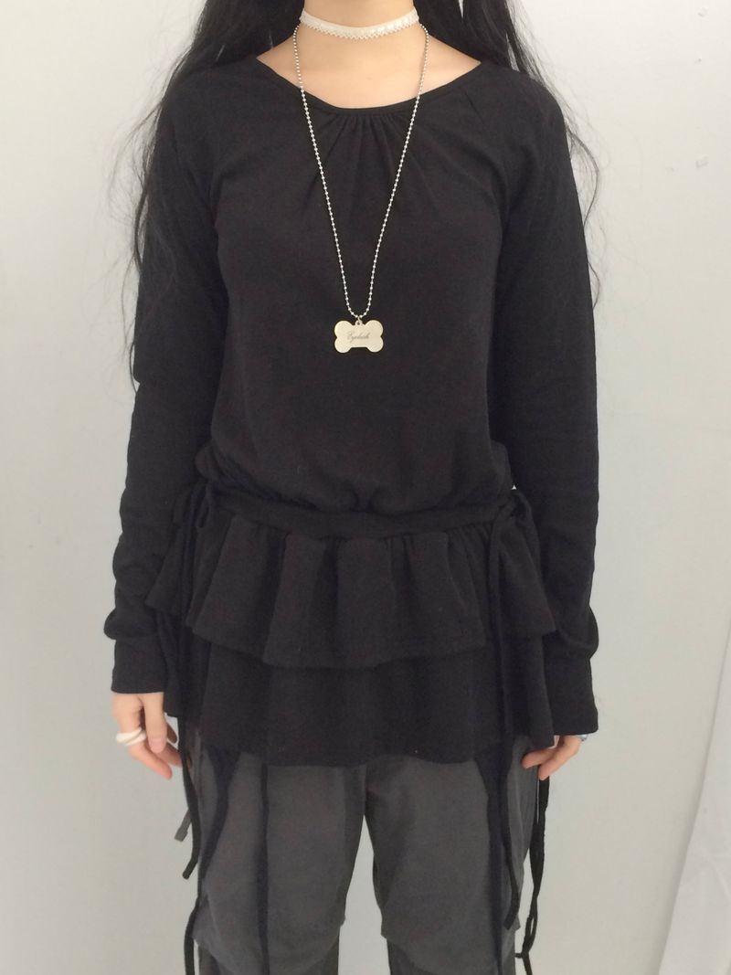 side strap frill dress