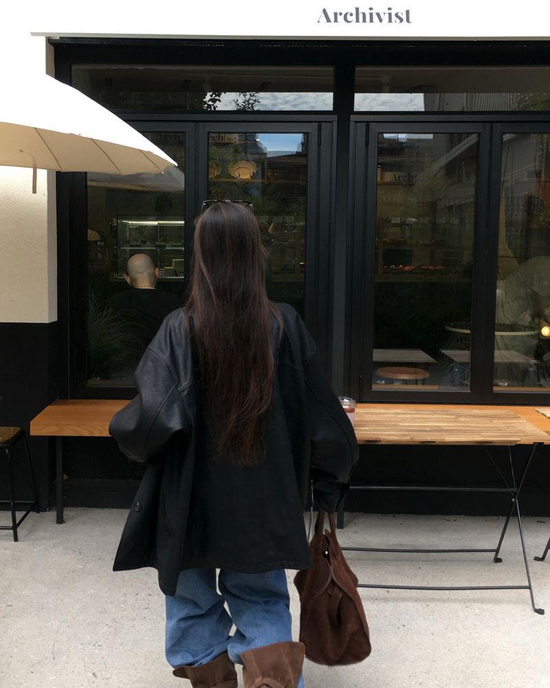 Our Leather Middle Jacket