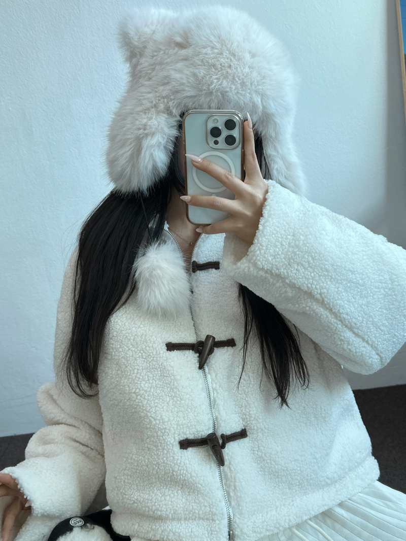 TEDDY CURLY🤎CUTIE PETIT ZIP UP 🤎🧸🐏3COLOR