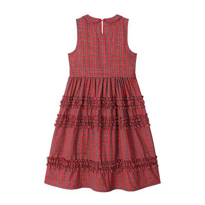 Tartan Frill Dress - Red