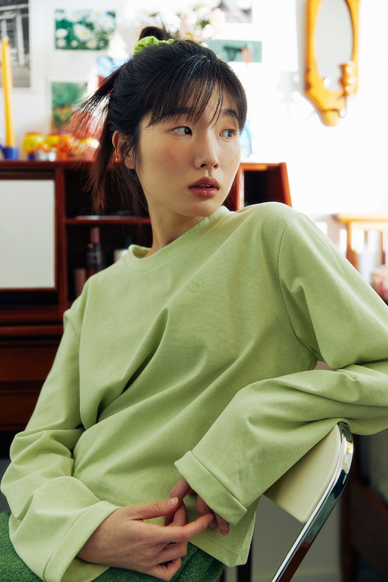 크로플 로고 티셔츠(라임)