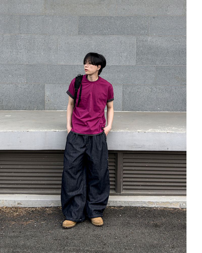 Nick Line Layered Short Sleeve T-Shirt